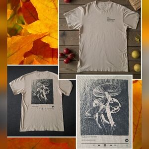 100% Cotton Beige The Mushroom Harvester Culinary Mycology Graphic T-Shirt